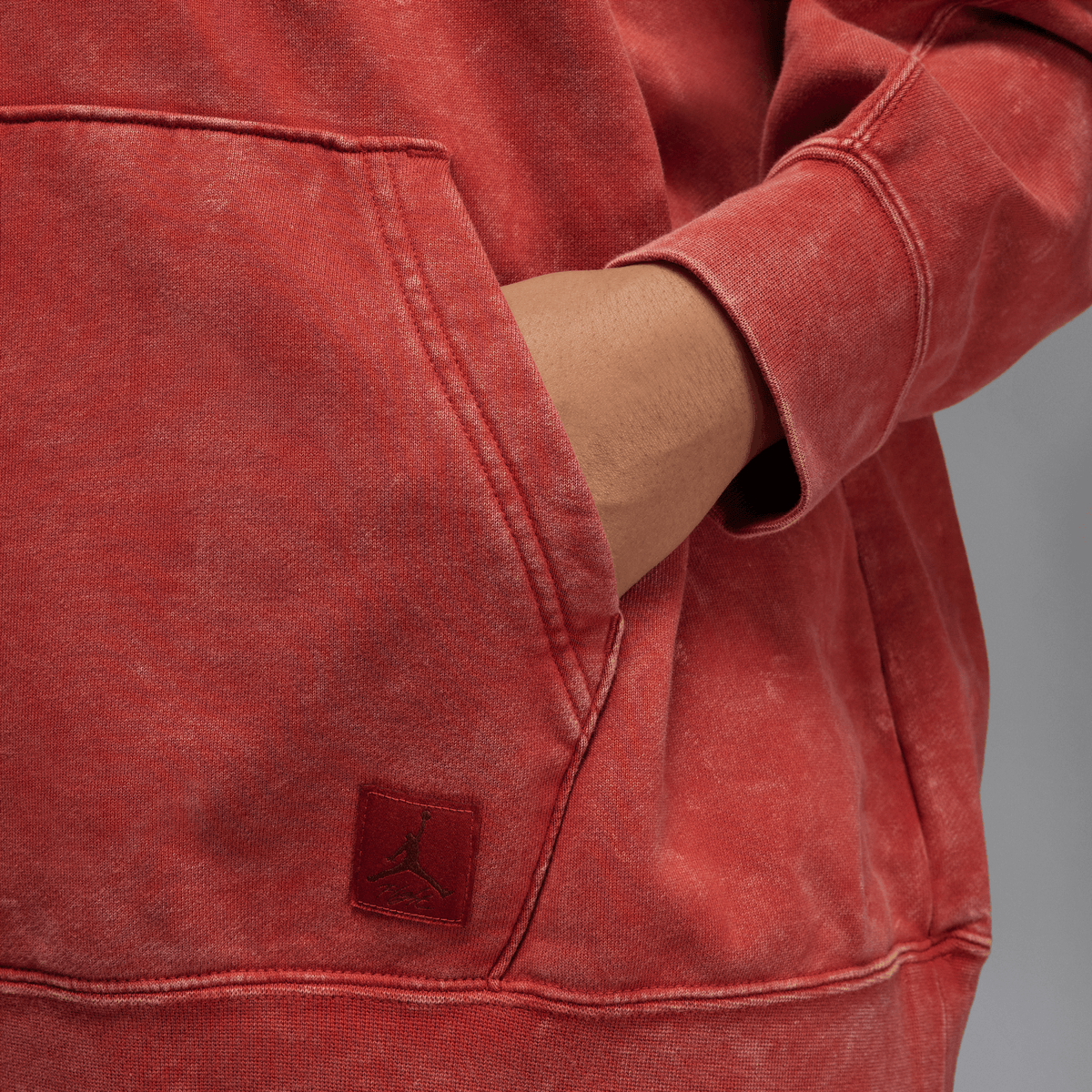 Jordan Flight Fleece Women's Satin-Lined Washed Hoodie Dune Red – FN5738-615-XS – product view 4