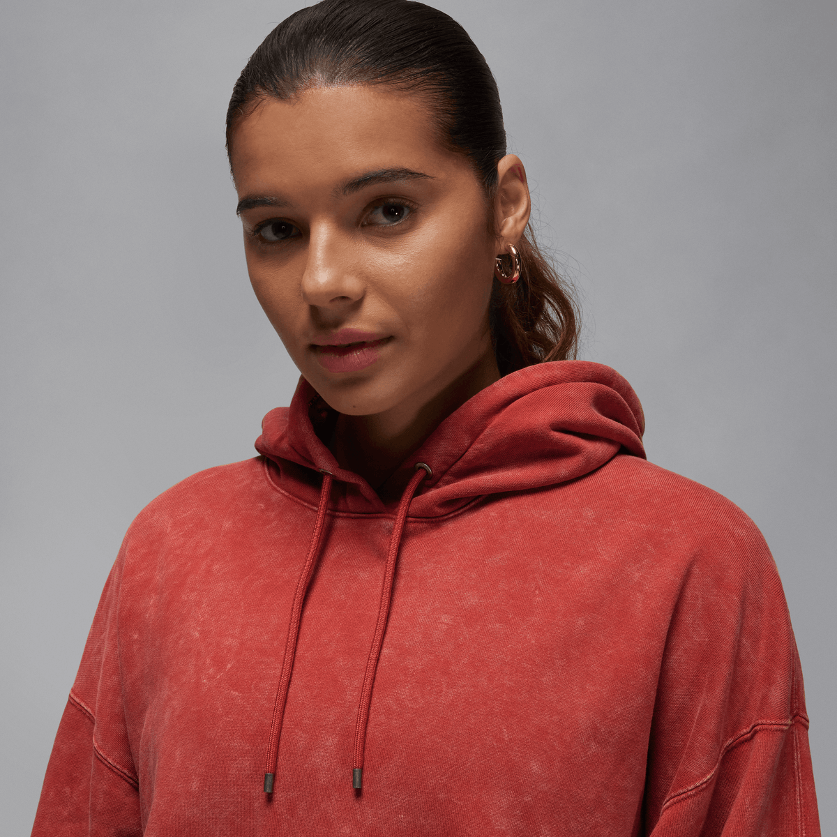 Jordan Flight Fleece Women's Satin-Lined Washed Hoodie Dune Red – FN5738-615-XS – product view 3