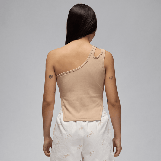 Jordan Women's Asymmetrical Ribbed Tank Legend Medium Brown – FN5798-244-XS – product view 2