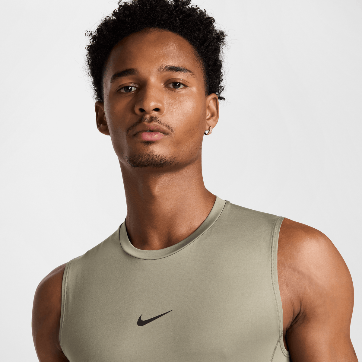Nike Pro Men's Dri-FIT Tight Sleeveless Fitness Top Light Army/Black – FB7914-320-2XL – product view 3