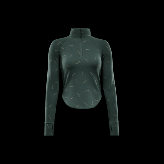 Nike Sportswear Collection Women's Slim 1/2-Zip Long-Sleeve Logo Top Vintage Green/Light Army/Vintage Green – FV7821-338-XS – product view 2