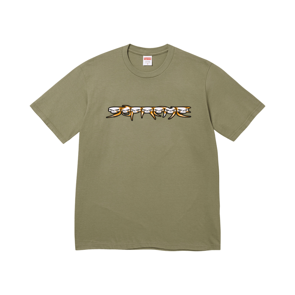 Supreme Skulls Spellout Tee 'Light Olive' – FW26T24-LIGHT-OLIVE-S – product image