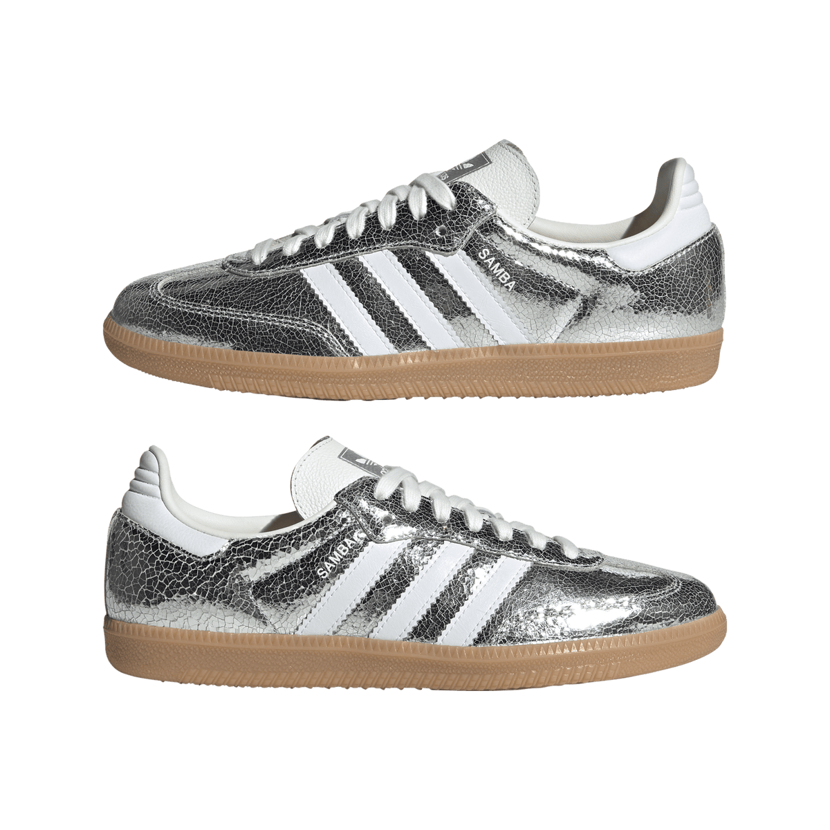 adidas Samba OG Silver Metallic Cracked Leather (Women's) – JR0035-35.5 – product view 2
