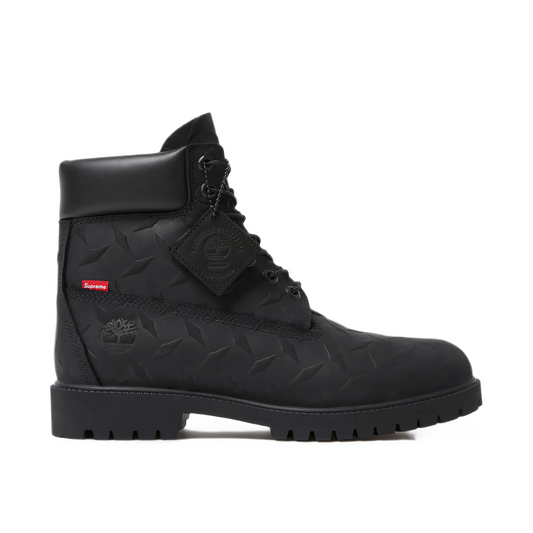 Supreme x Timberland 6 Inch Premium Waterproof Boot Embossed Diamond Plate Black