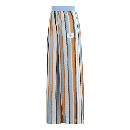 adidas Summer Glow Firebird track pants in Ash Blue – front view