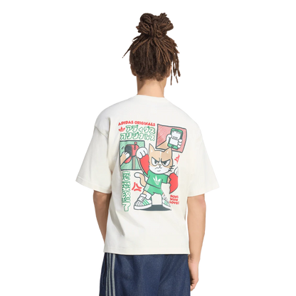 adidas Originals V-Day Heart Broken Cat Graphic T-Shirt – Off White