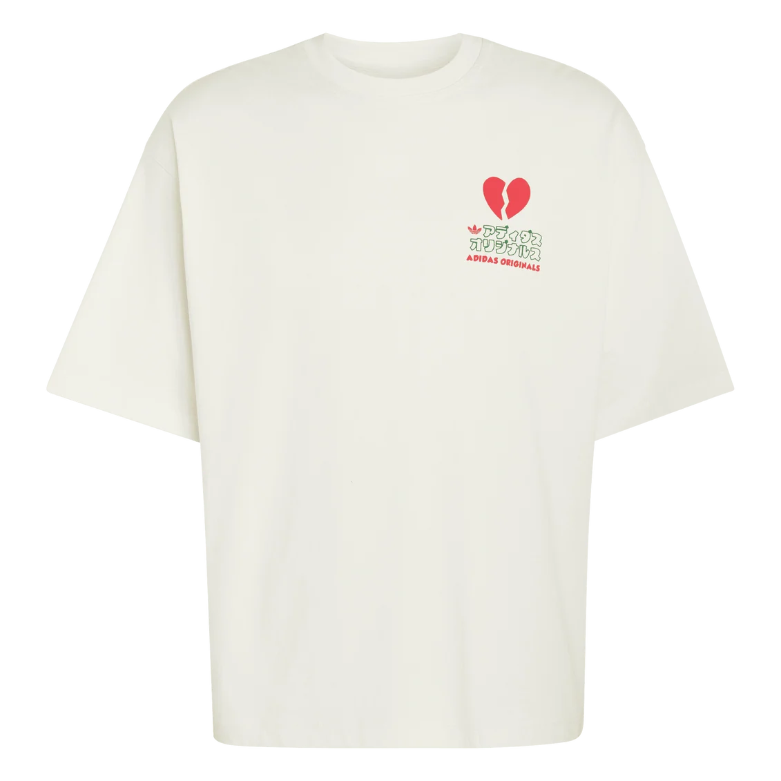 adidas Originals V-Day Heart Broken Cat Graphic T-Shirt – Off White