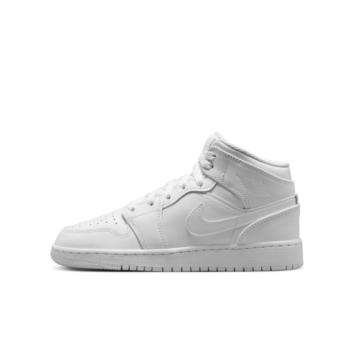 Air Jordan 1 Mid Triple White (2023) – Kids’ Sneakers (GS)