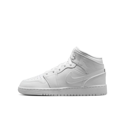 Air Jordan 1 Mid Triple White (2023) – Kids’ Sneakers (GS)