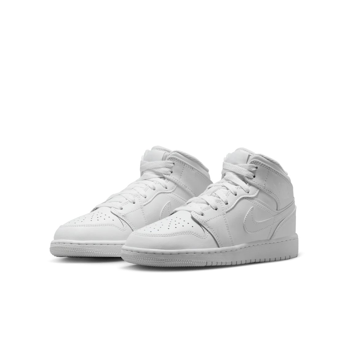 Air Jordan 1 Mid Triple White (2023) – Kids’ Sneakers (GS)
