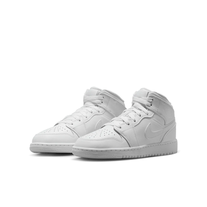 Air Jordan 1 Mid Triple White (2023) – Kids’ Sneakers (GS)