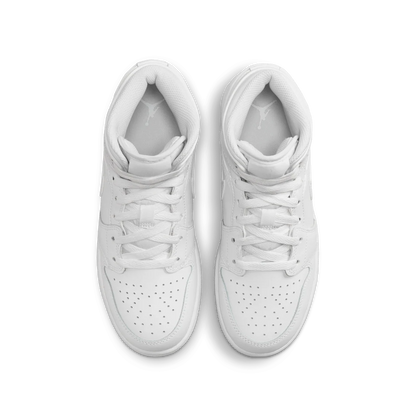 Air Jordan 1 Mid Triple White (2023) – Kids’ Sneakers (GS)