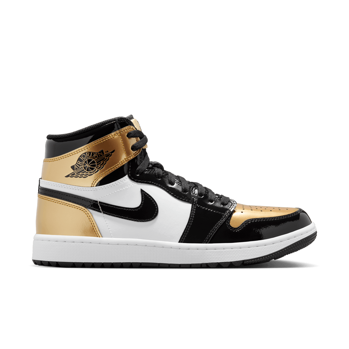 Jordan 1 Retro High Golf Patent Gold Toe – DQ0660-002-45.5 – product image