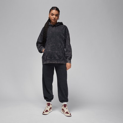 Jordan Flight Fleece Women's Satin-Lined Washed Hoodie Black – FN5738-010-XS – product view 5
