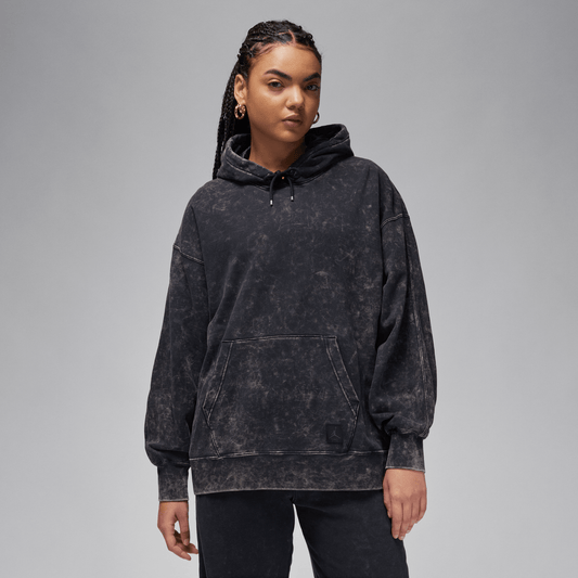 Jordan Flight Fleece Women's Satin-Lined Washed Hoodie Black – FN5738-010-XS – product image