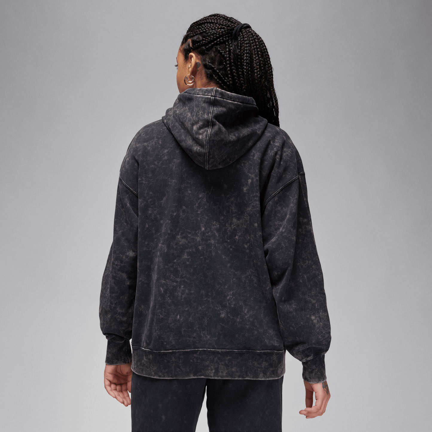 Jordan Flight Fleece Women's Satin-Lined Washed Hoodie Black – FN5738-010-XS – product view 2