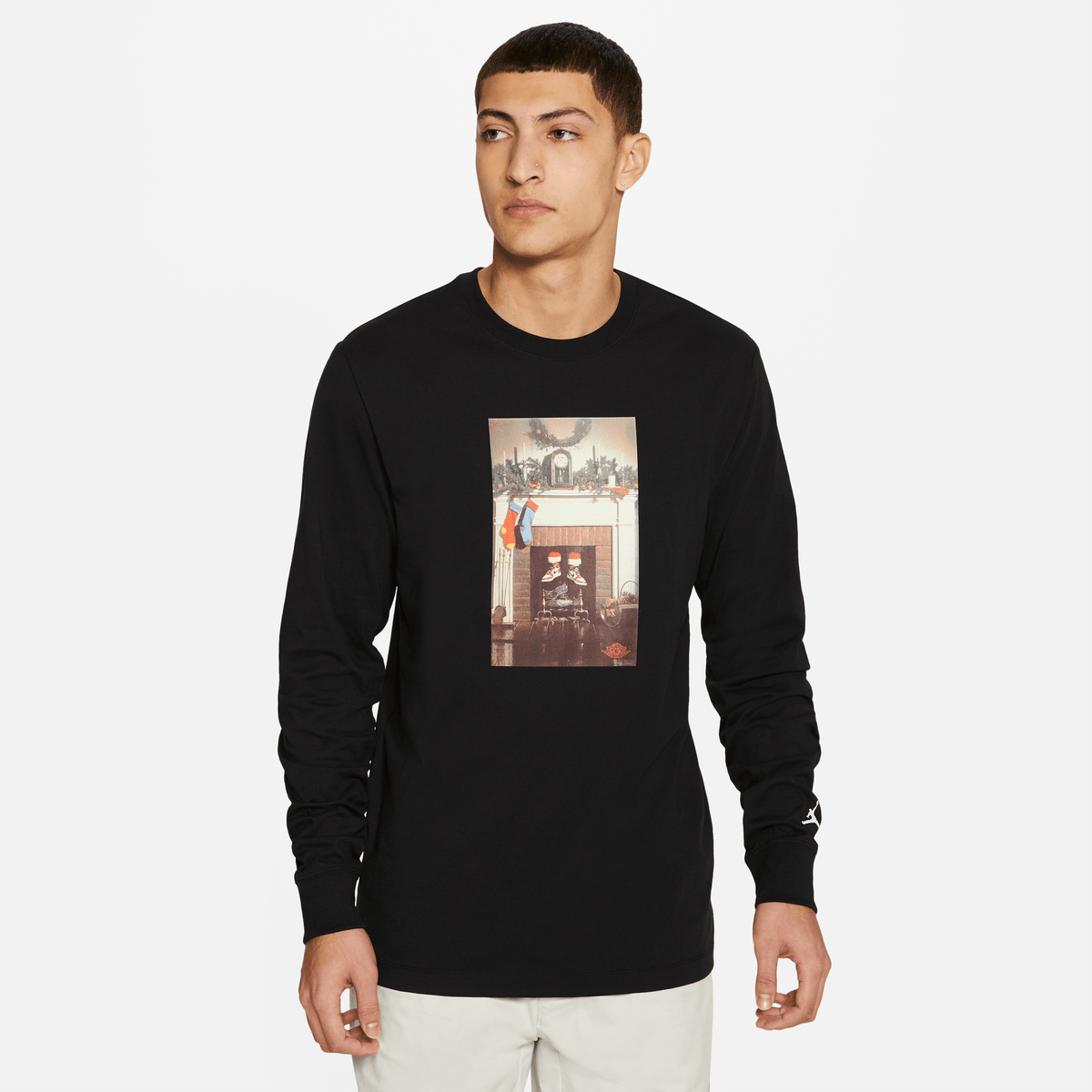 Jordan Jumpman Chimney Men's Long-Sleeve T-Shirt Black/White – CV1745-010-XS – product image