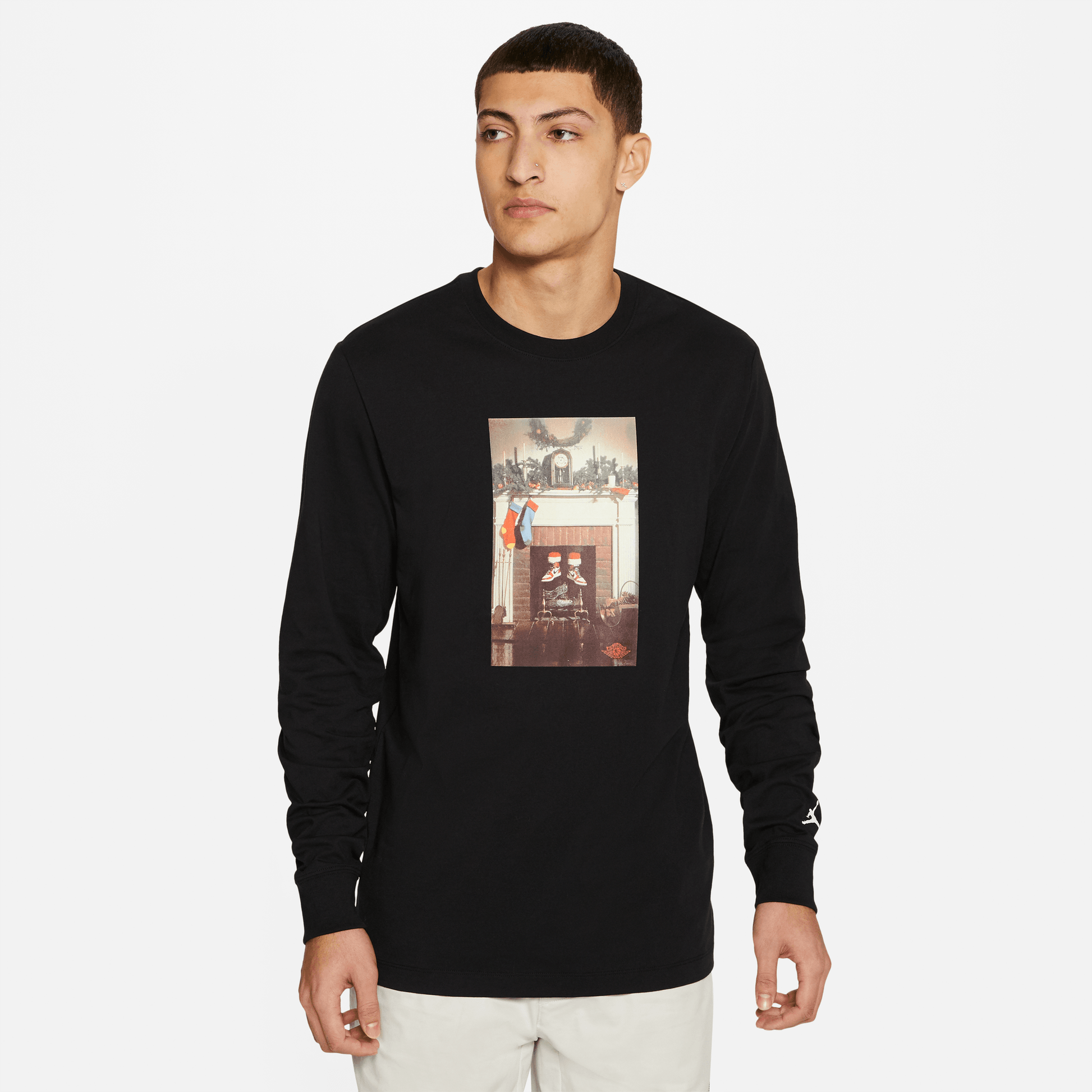 Jordan Jumpman Chimney Men's Long-Sleeve T-Shirt Black/White – CV1745-010-XS – product image