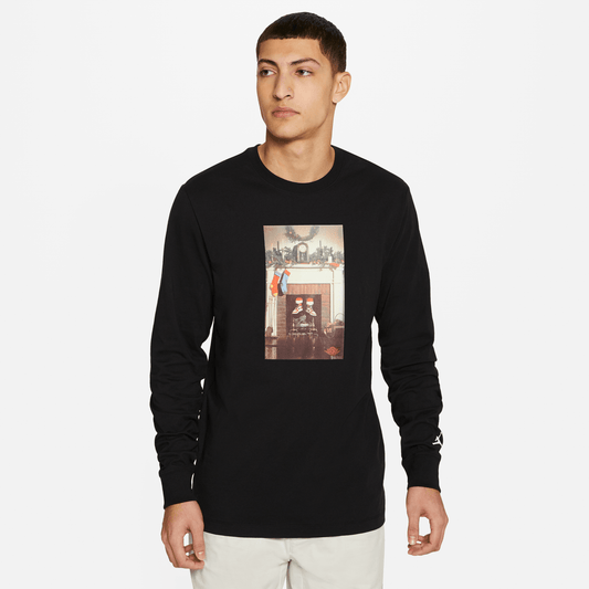 Jordan Jumpman Chimney Men's Long-Sleeve T-Shirt Black/White – CV1745-010-XS – product image