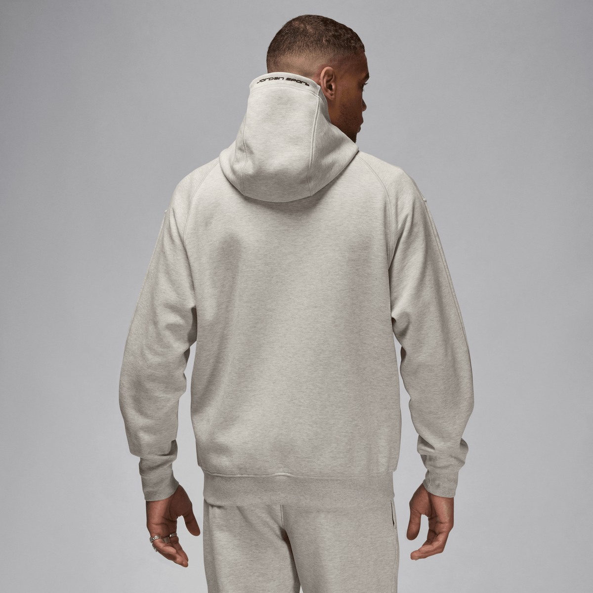 Jordan Sport Hoop Fleece Men's Dri-FIT Full-Zip Hoodie Grey Heather/Black – FV8602-050-2XL – product view 2