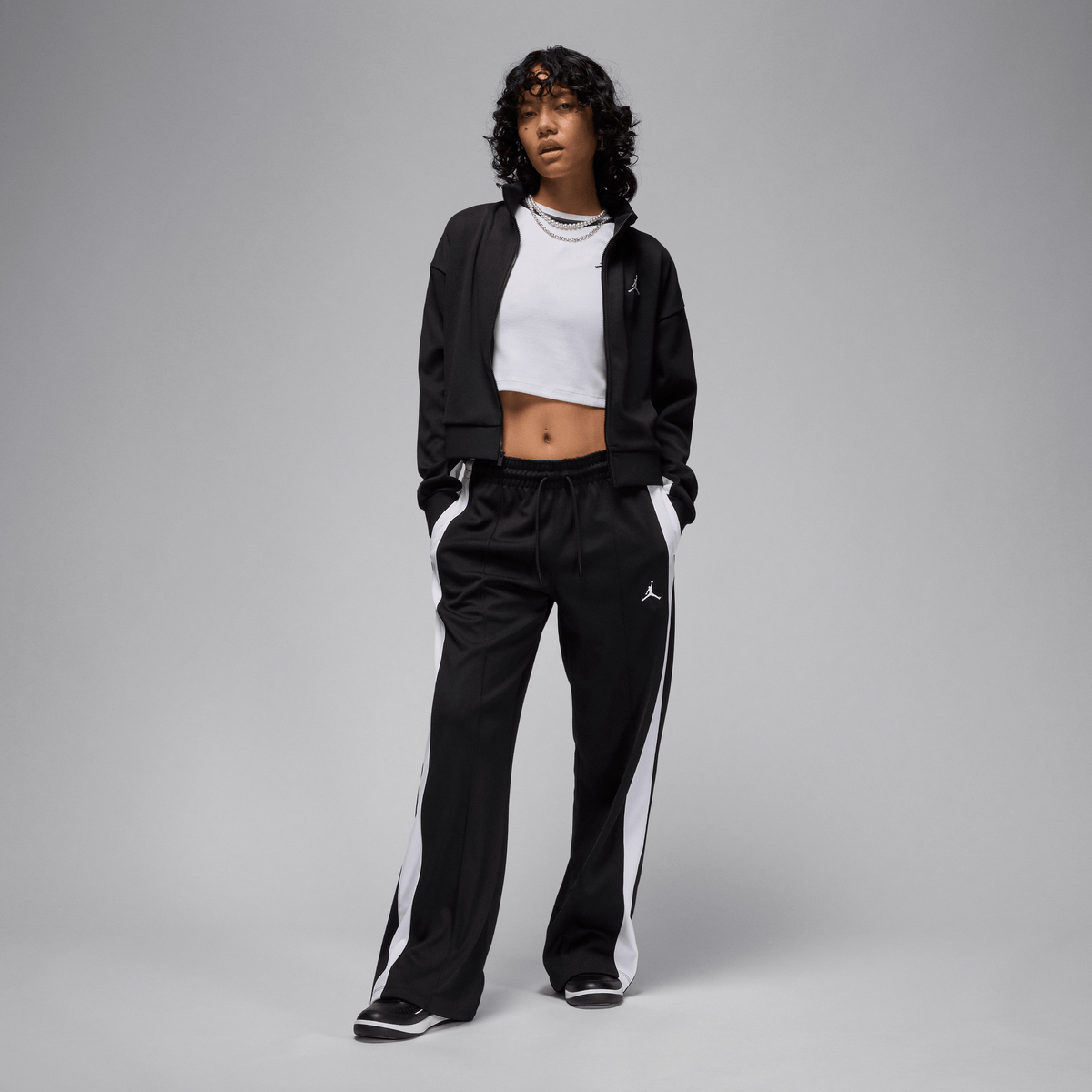 Jordan Women's Knit Jacket Black/White/White – FV7104-010-XS – product view 5
