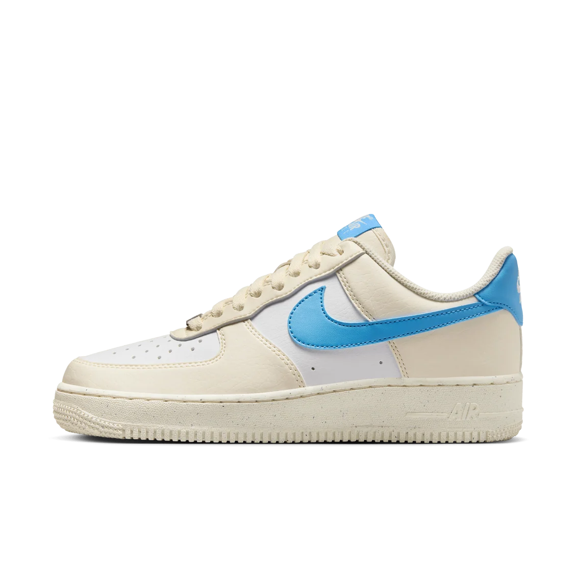 Nike Air Force 1 Low '07 Next Nature Pale Ivory University Blue Women's DC9486-110 outsole and detail view
