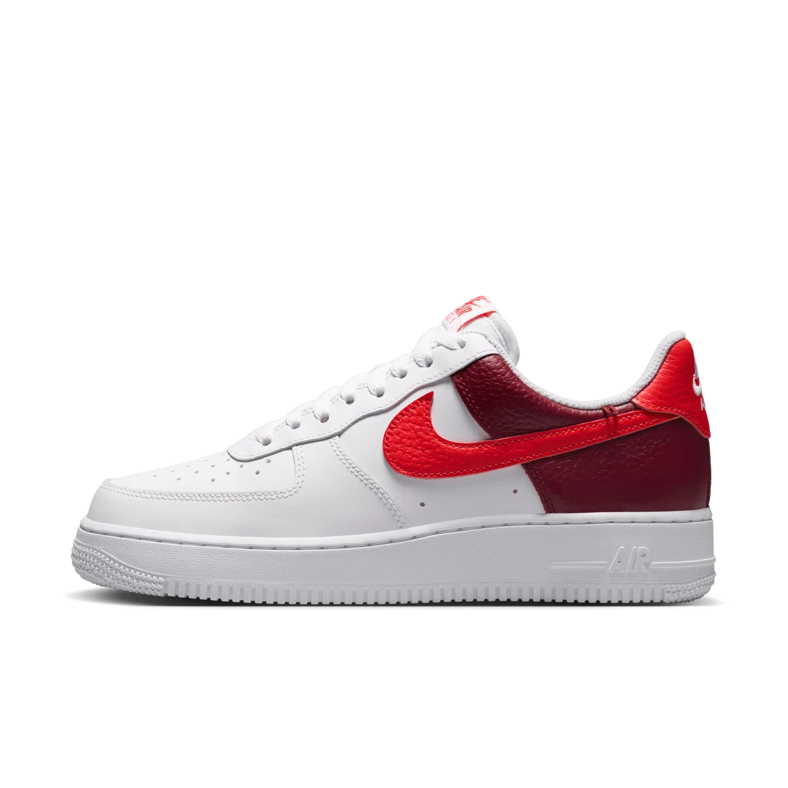 Nike Air Force 1 Low ’07 White Light Crimson Gold Charm – Women’s Sneakers