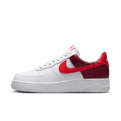 Nike Air Force 1 Low ’07 White Light Crimson Gold Charm – Women’s Sneakers