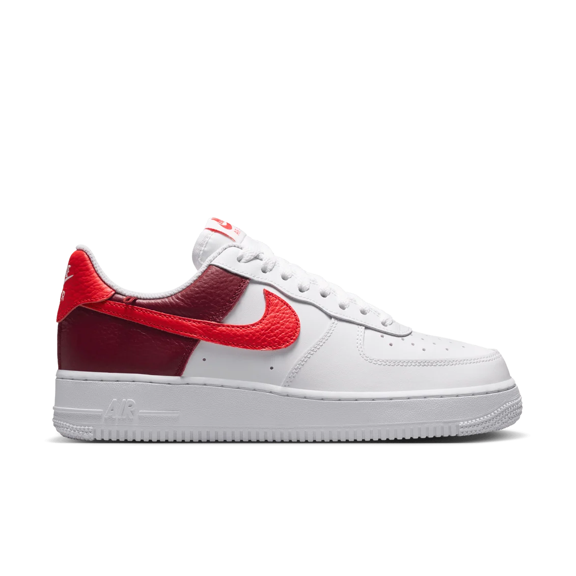 Nike Air Force 1 Low ’07 White Light Crimson Gold Charm – Women’s Sneakers