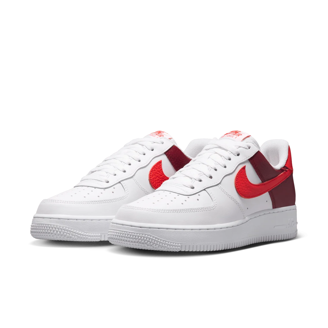 Nike Air Force 1 Low ’07 White Light Crimson Gold Charm – Women’s Sneakers