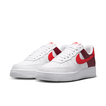 Nike Air Force 1 Low ’07 White Light Crimson Gold Charm – Women’s Sneakers