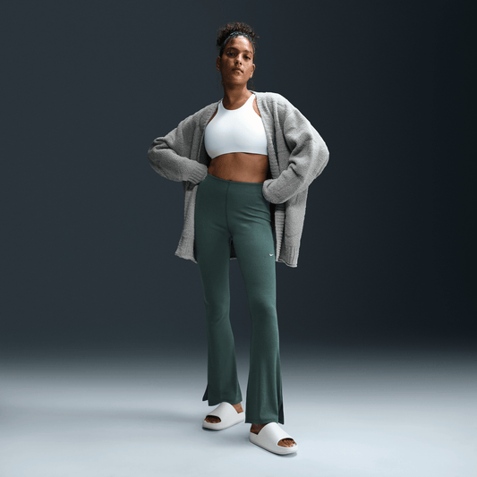 Nike Sportswear Chill Knit Women's Tight Mini-Rib Flared Leggings Vintage Green/Sail – FQ2113-338-XS – product image