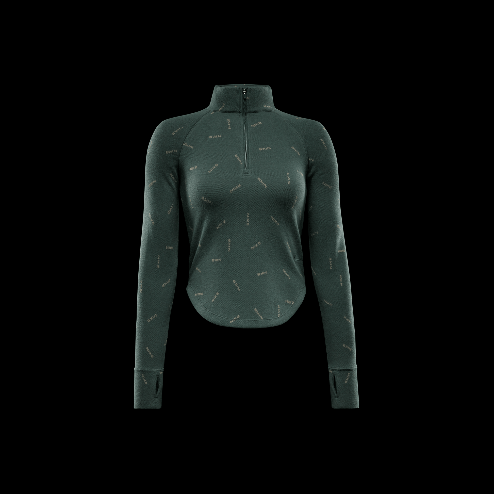 Nike Sportswear Collection Women's Slim 1/2-Zip Long-Sleeve Logo Top Vintage Green/Light Army/Vintage Green – FV7821-338-XS – product view 2
