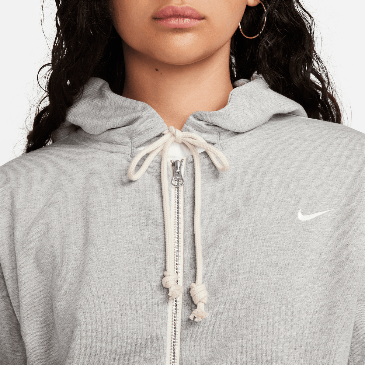 Nike Standard Issue Men's Dri-FIT Full-Zip Basketball Hoodie Dark Grey Heather/Pale Ivory – DQ5816-063-S – product view 2