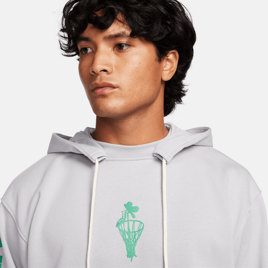 Nike Standard Issue Men's Dri-FIT Pullover Hoodie Wolf Grey/Stadium Green – FN2702-012-M – product view 2