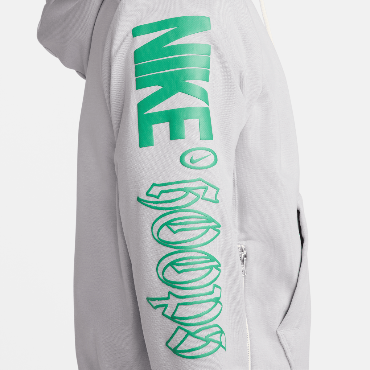 Nike Standard Issue Men's Dri-FIT Pullover Hoodie Wolf Grey/Stadium Green – FN2702-012-M – product view 3