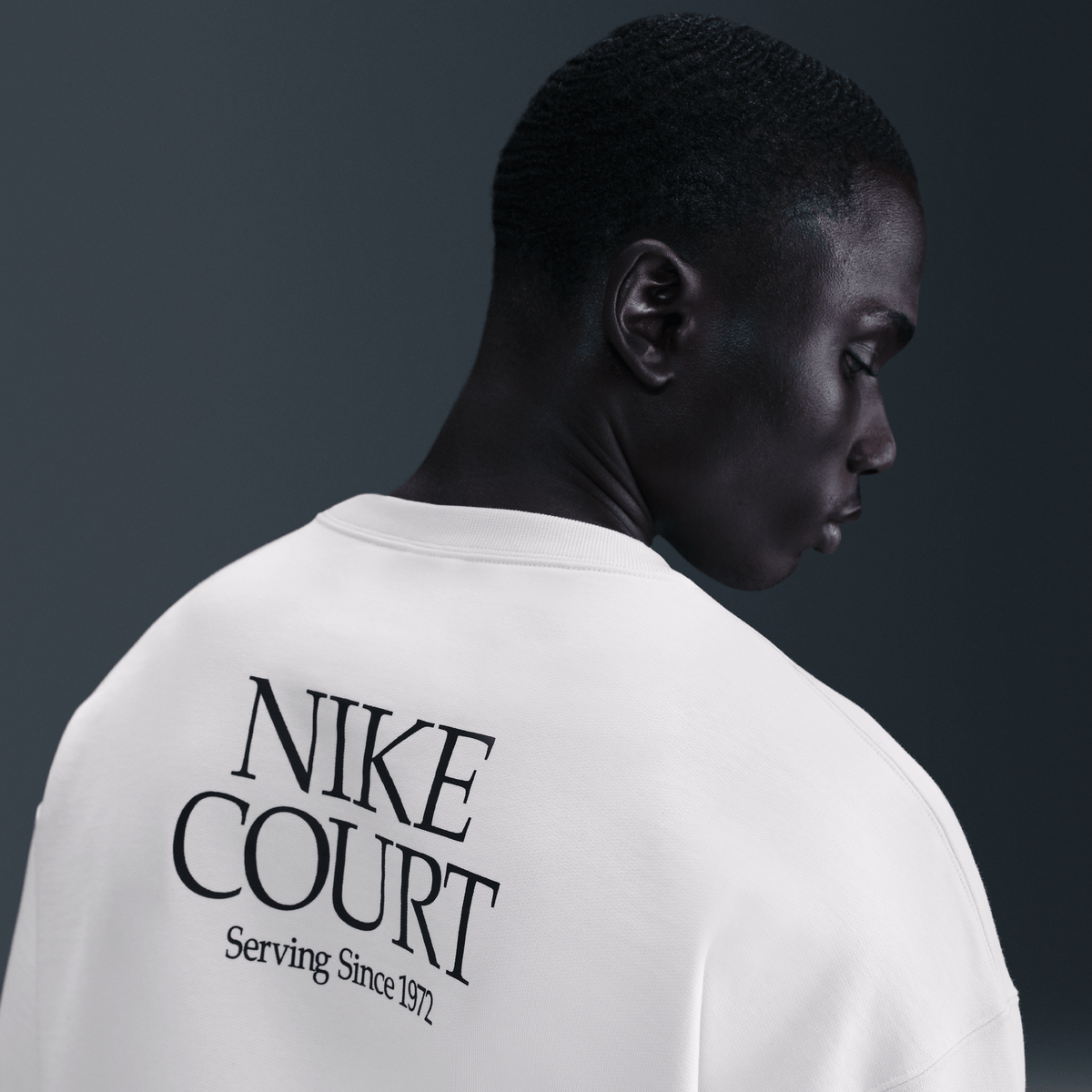 NikeCourt Men's French Terry Crewneck Top Phantom – IQ6556-030-M – product view 3