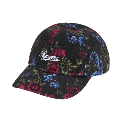 Supreme Floral Flannel 6-Panel Cap – Black