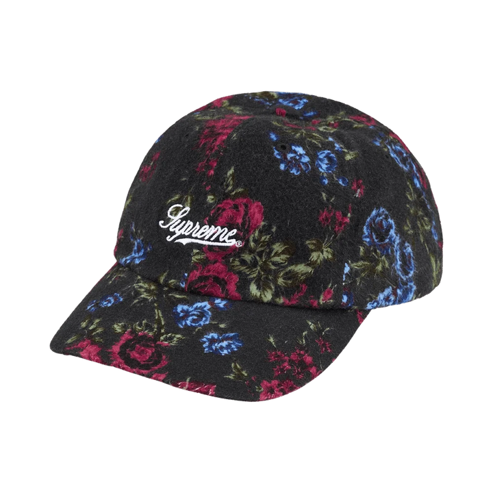 Supreme Floral Flannel 6-Panel Cap – Black
