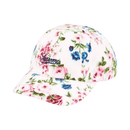 Supreme Floral Flannel 6-Panel Cap – White