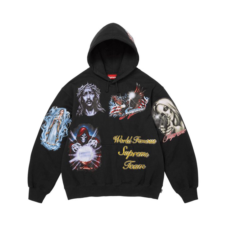 Supreme Stickers Hooded Sweatshirt Black