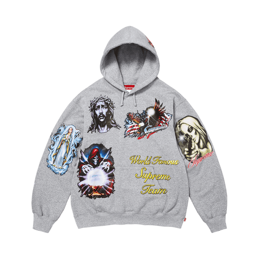 Supreme Stickers Hooded Sweatshirt Heather Grey – FW26SW67-HEATHER-GREY-S – product image