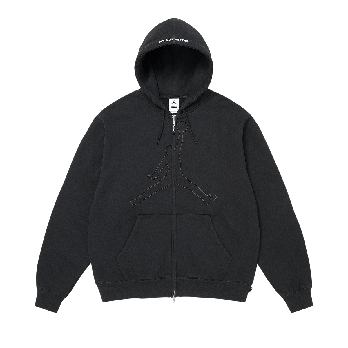 Supreme x Jordan Zip Up Hooded Sweatshirt 'Black' – SS26SW24-BLACK-S – product image