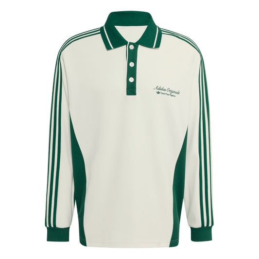 adidas Long Sleeved Polo Shirt Off White Dark Green – KW5688-S – product image
