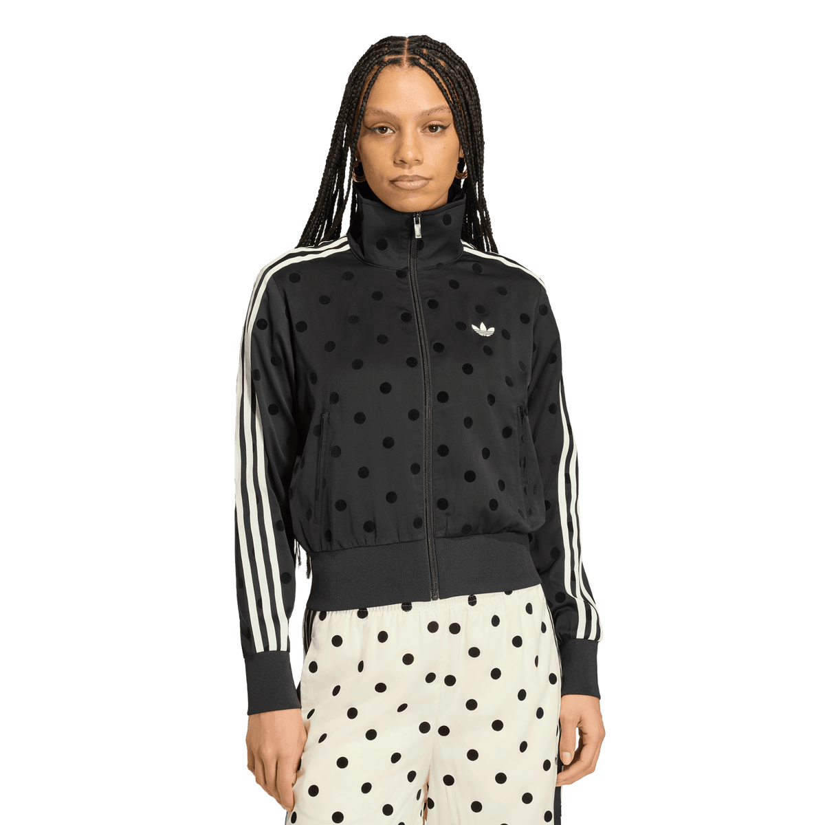 adidas Satin Polka Dots TT Track Jacket Black (Women's) – KV1166-XXS – product view 4