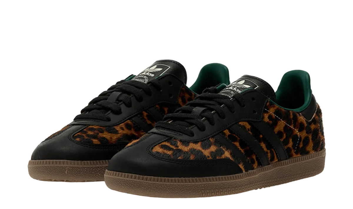 adidas Samba OG Black Green Leopard Women's side view