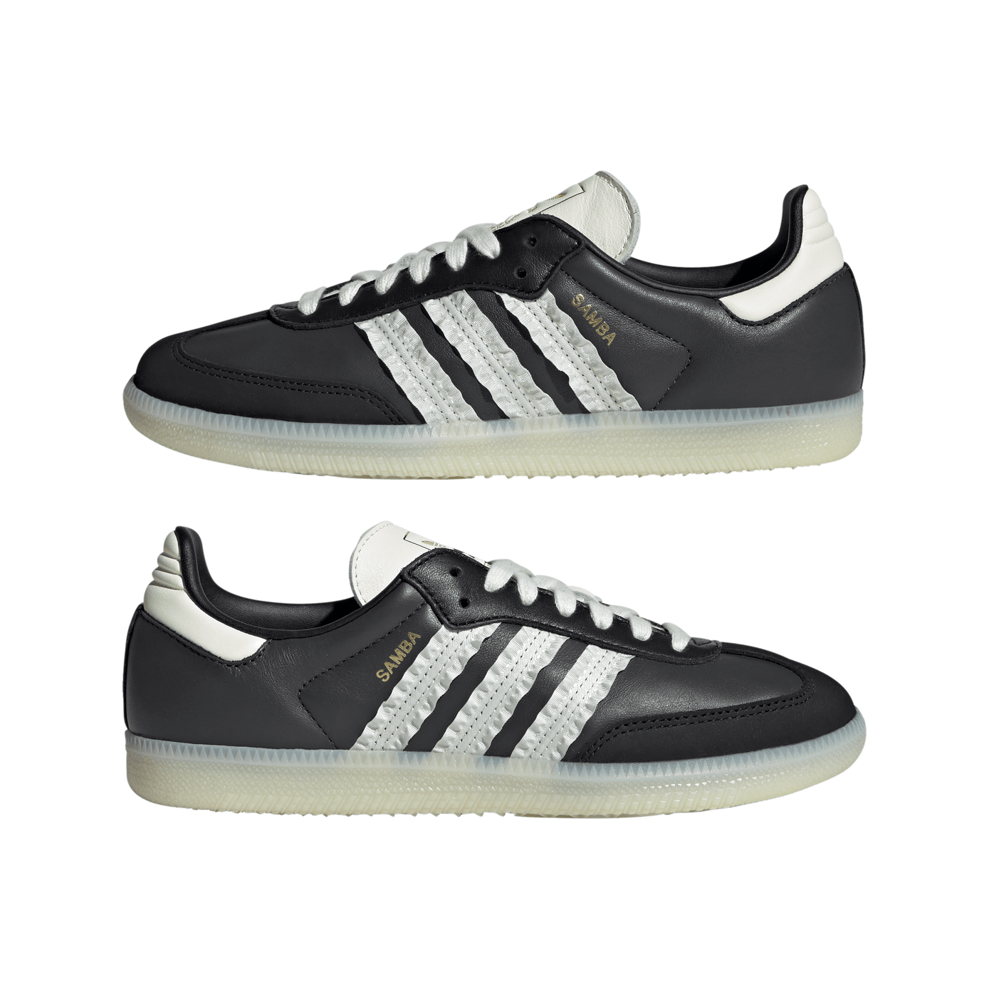 adidas Samba Ruffle Stripes Black Off White – angled view