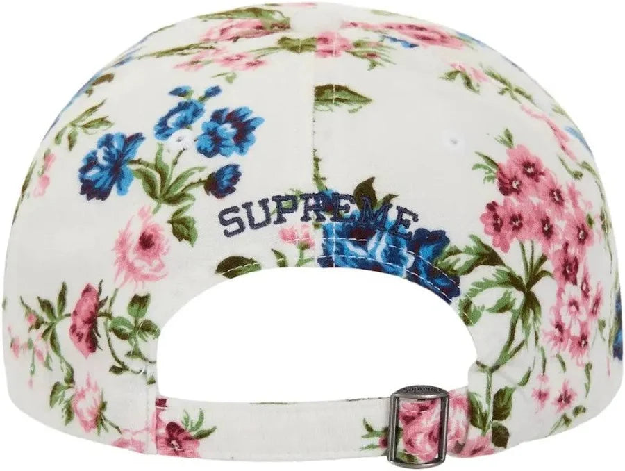 Supreme Floral Flannel 6-Panel Cap – White