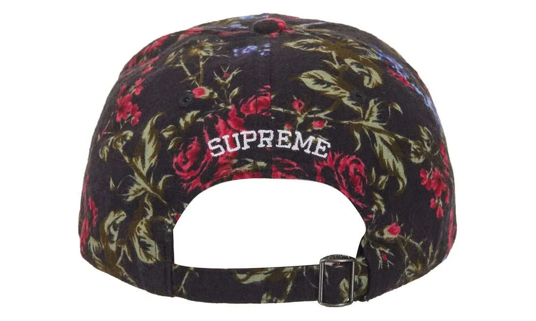 Supreme Floral Flannel 6-Panel Cap – Black